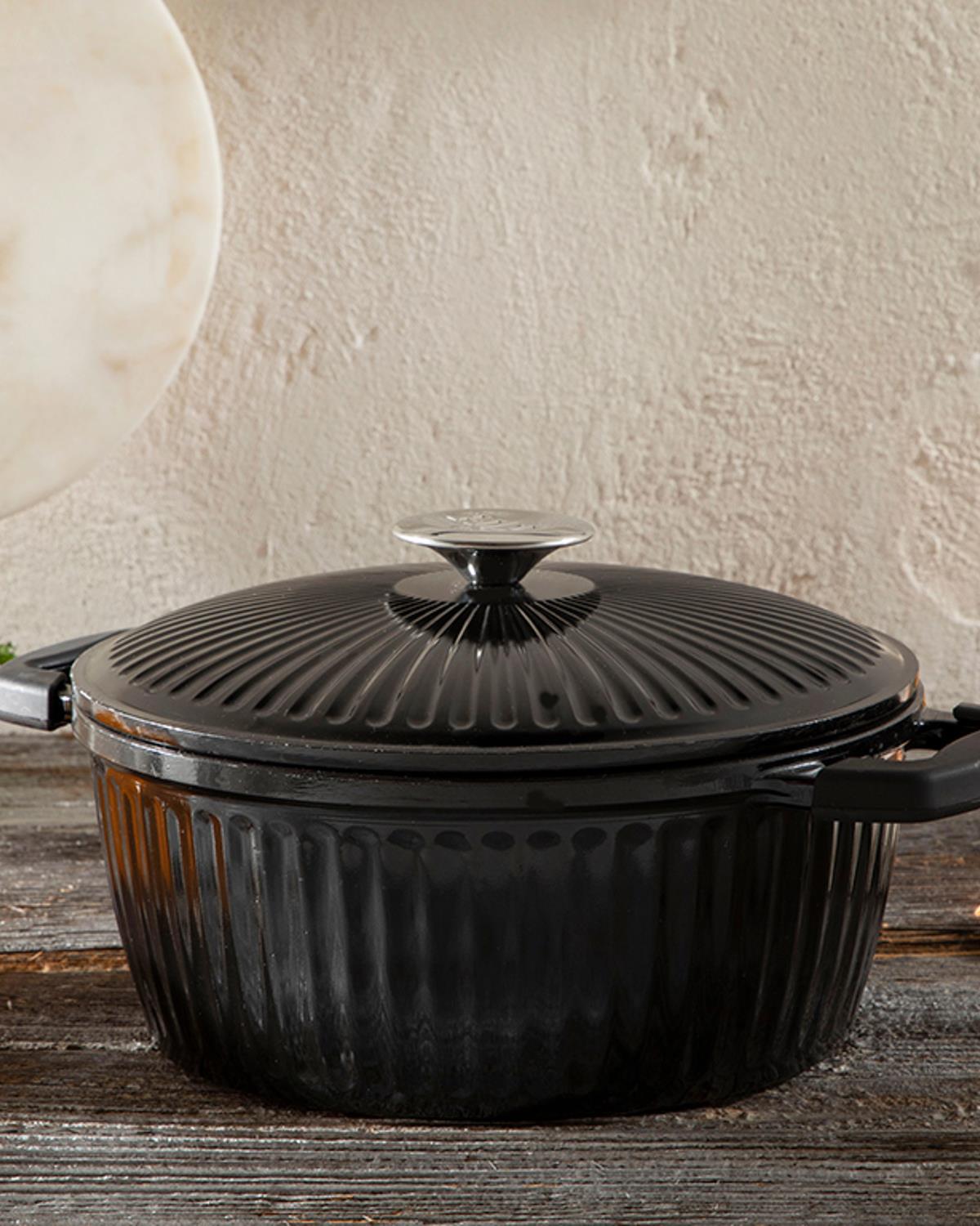 Master Cast Induction Тенджера Дълбока, Алуминиева Отливка, Черно, 24 Cm