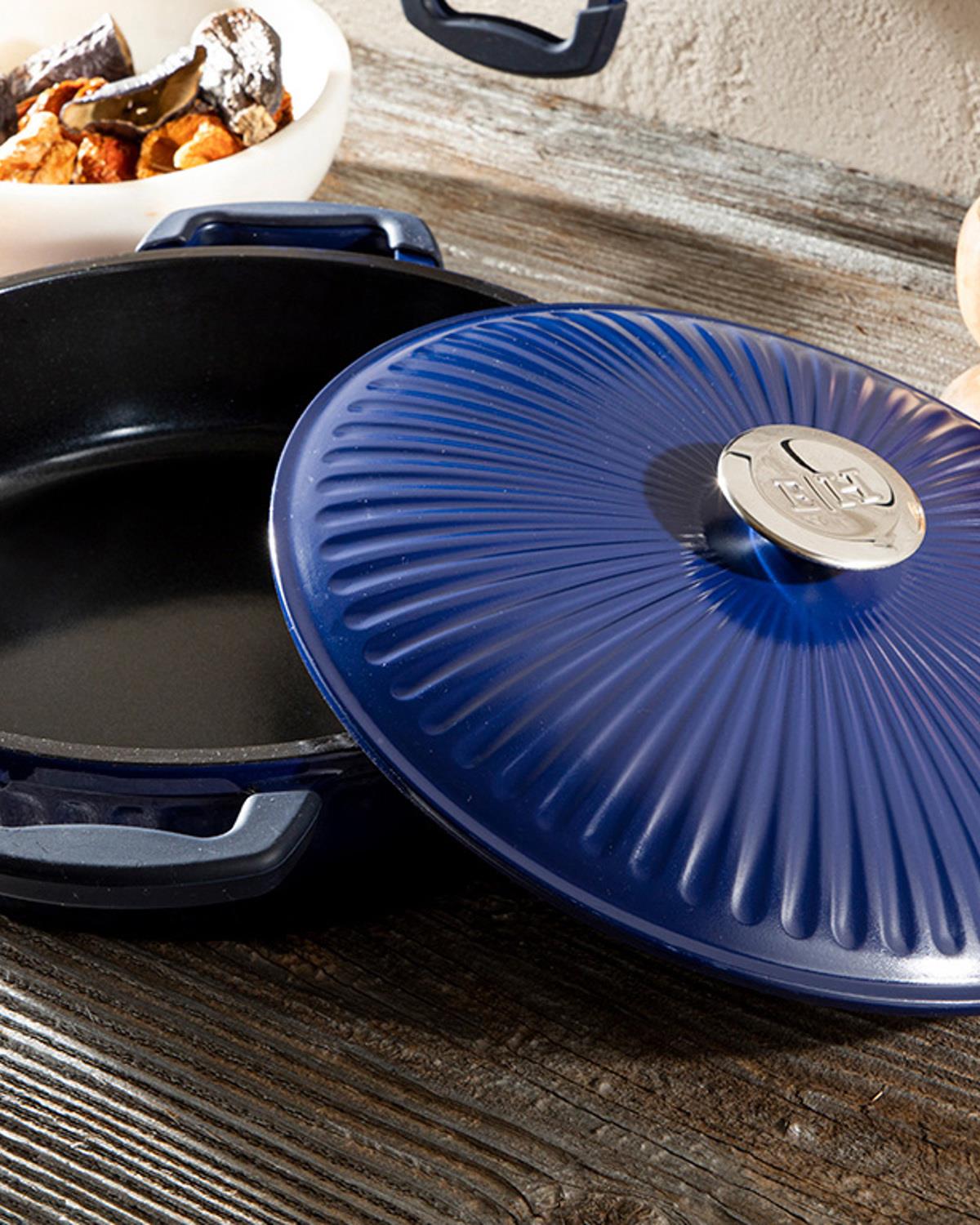 Master Cast Induction Тенджера Плитка, Алуминиева Отливка, Тъмно Синьо, 28 Cm