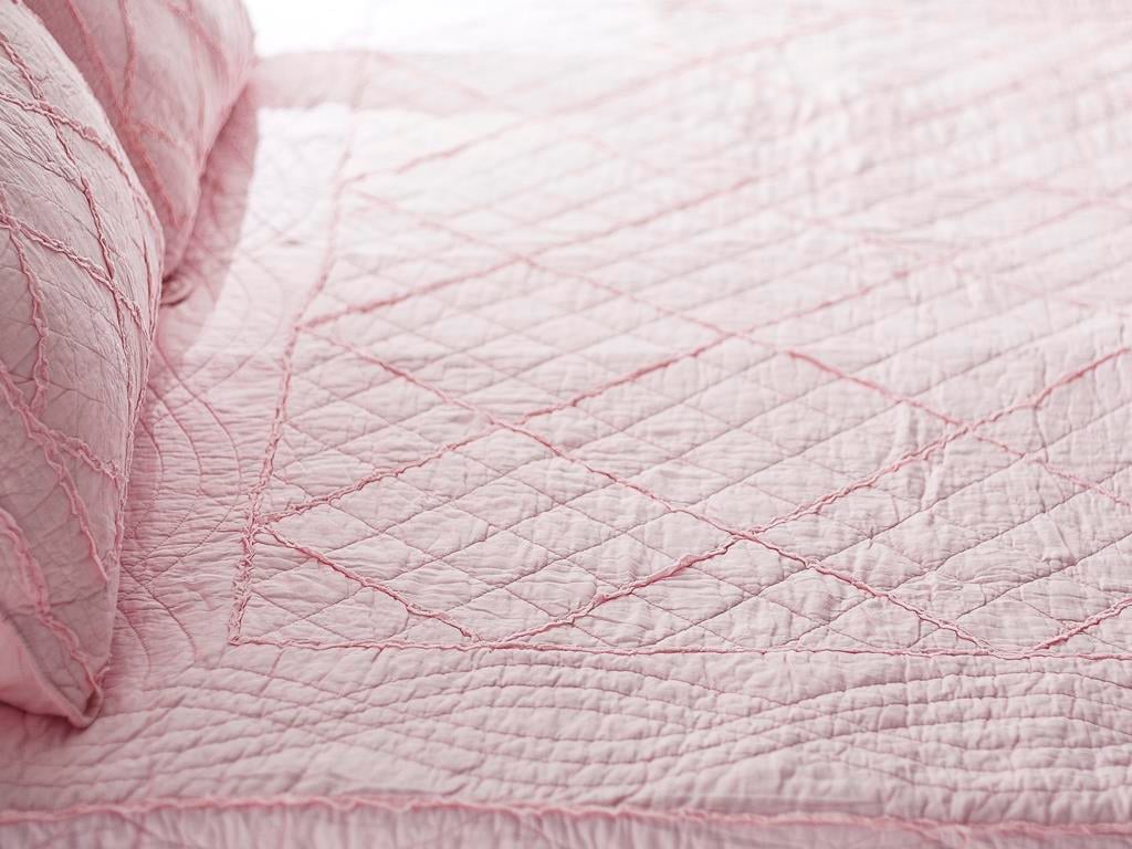 May ПОКРИВКА ЗА ЛЕГЛО К Tek Kişilik Печворк 160x240 cm Pink