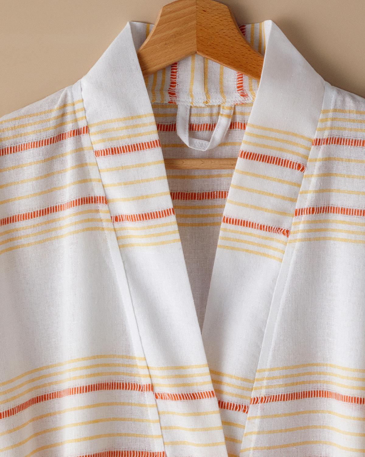 Mayra Халат За Баня Пещемал Регенериран Стандартен Оранжев - Жълт