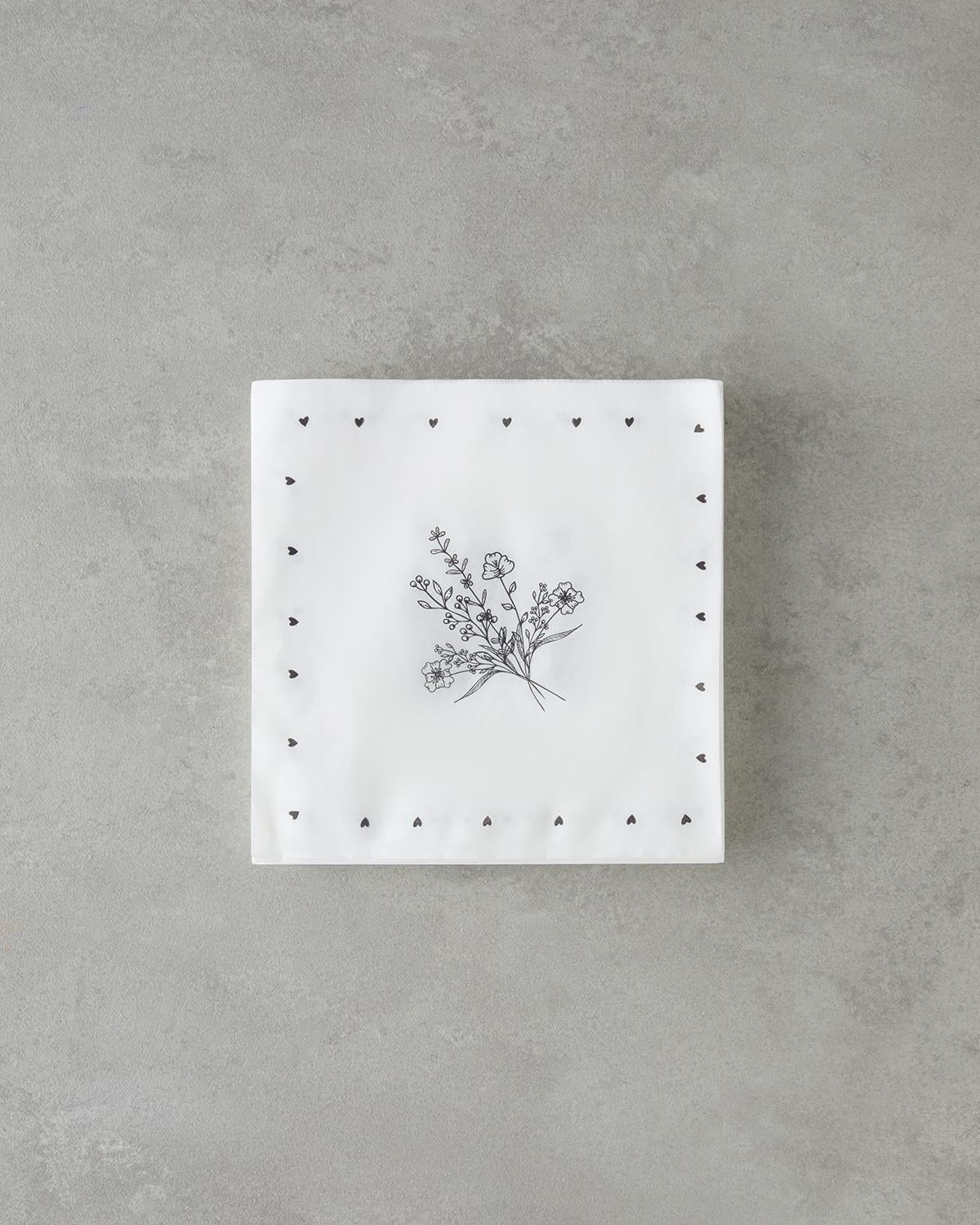 Хартиени Салфетки 20 бр. Хартия 33x33 см Черен - Бял