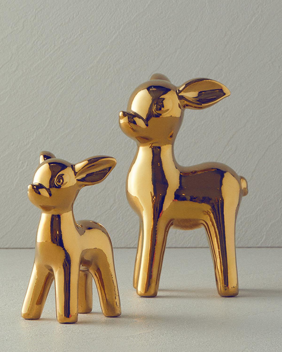Merry Deer Фигурка Керамика 9,6x8,6x16,6 см Златен