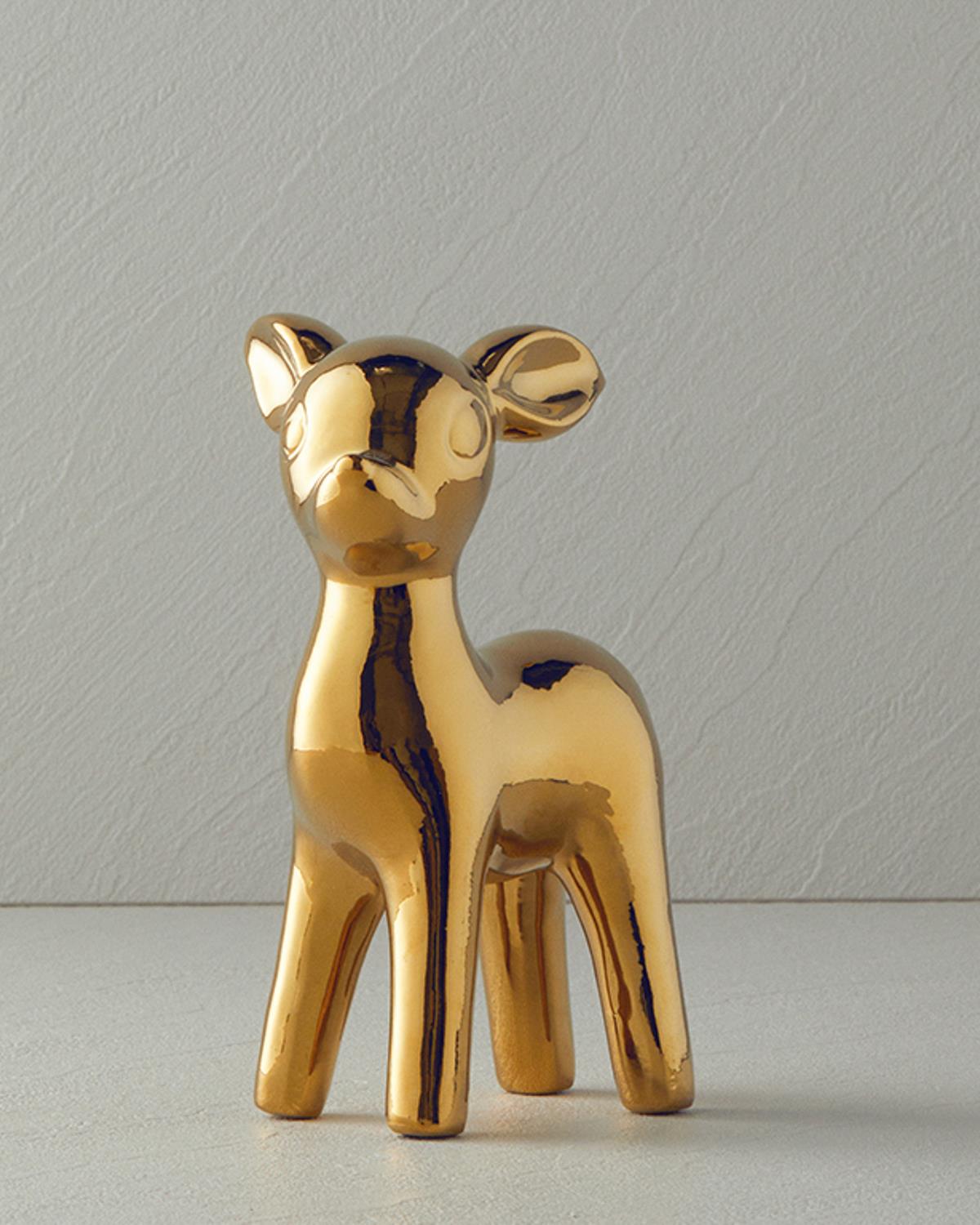 Merry Deer Фигурка Керамика 9,6x8,6x16,6 см Златен