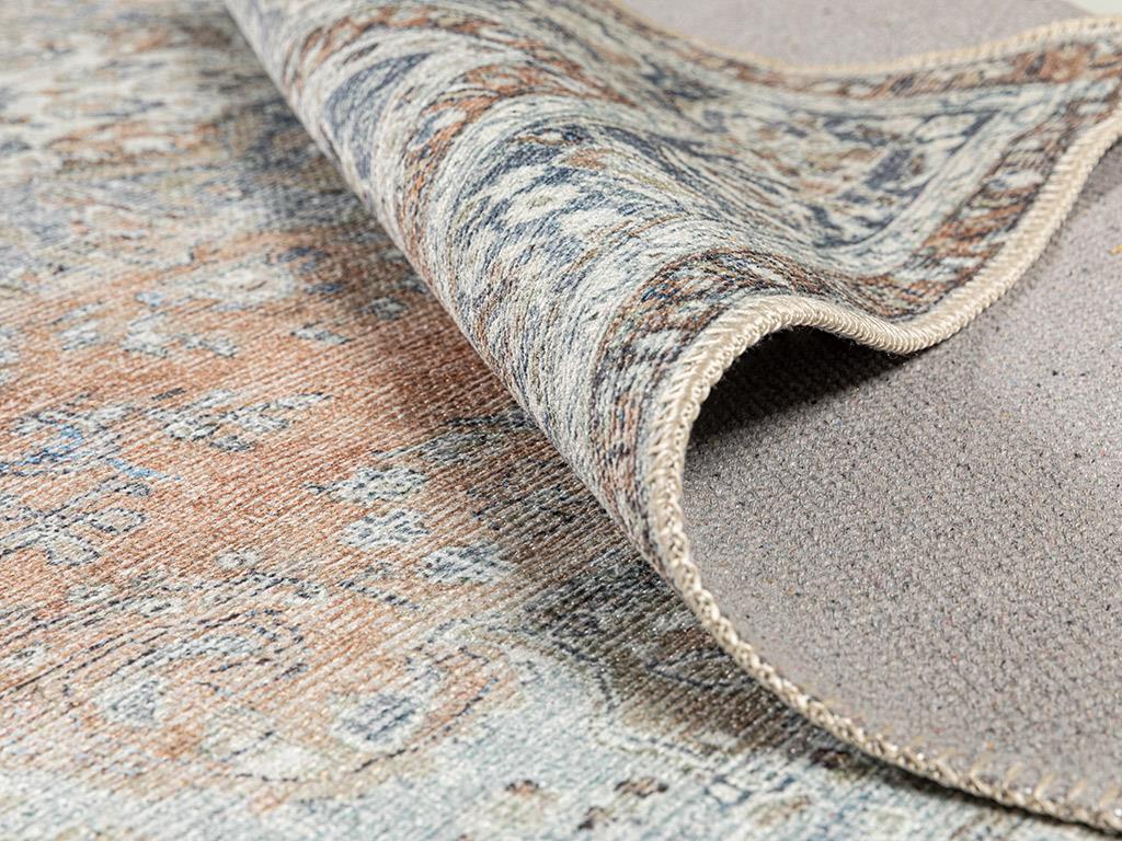 Mica Тъкан 80x250 cm Синьо - тухлено червено