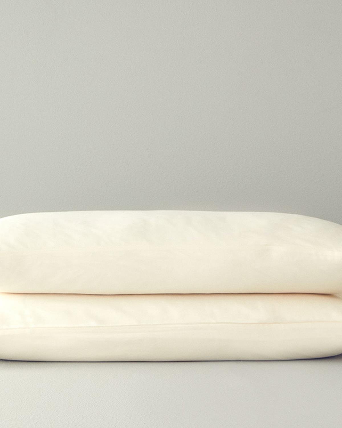 Micell Калъфка За Възглавница 2 бр. Памук Сатен 50x70 см Слонова кост