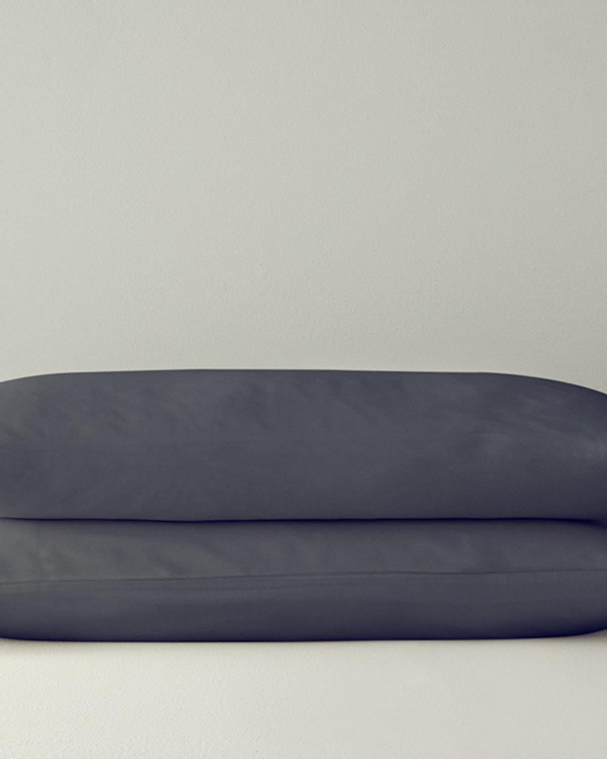 Micell Калъфка За Възглавница 2 бр. Памук Сатен 50x70 см Антрацит