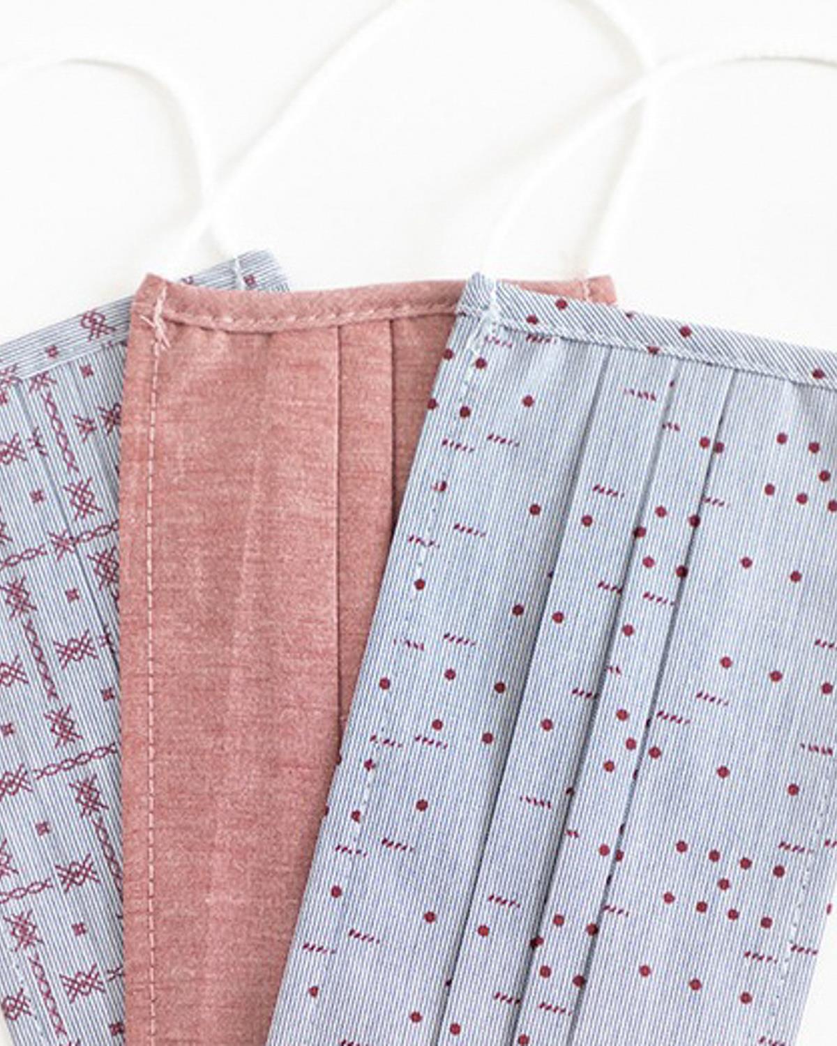 MICRO DESIGN Маска Плат Памук 9,5x18 см Червен