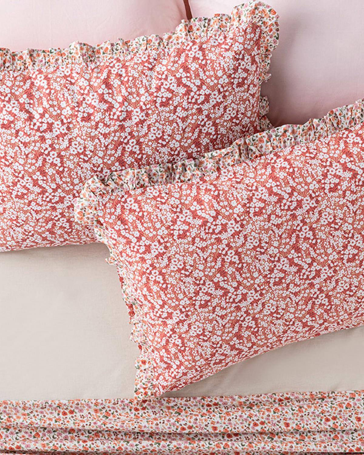 Midsummer Blossom Калъфка За Възглавница 2 бр. Памучен 50x70 см Цвят на нар