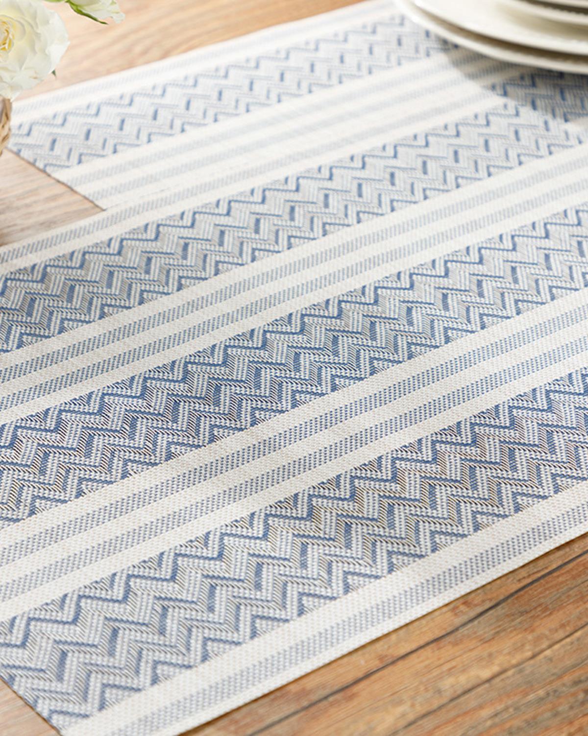 Mila Американзки Сервиз 4 Бр., 70% Полиестер + 30% Pvc, Сиво-Синьо, 30 X 45 Cm