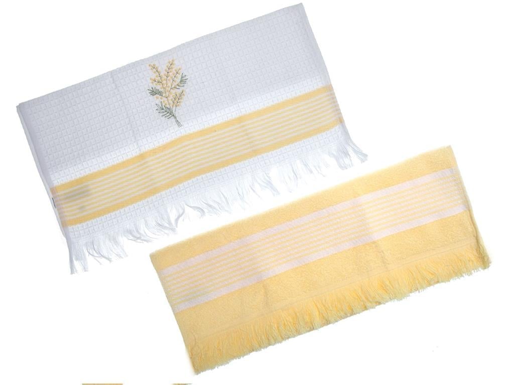 Mimosa КЪРПА ЗА ИЗСУШАВАНЕ 2 комплекта Памучен 40x60 cm White-Yellow