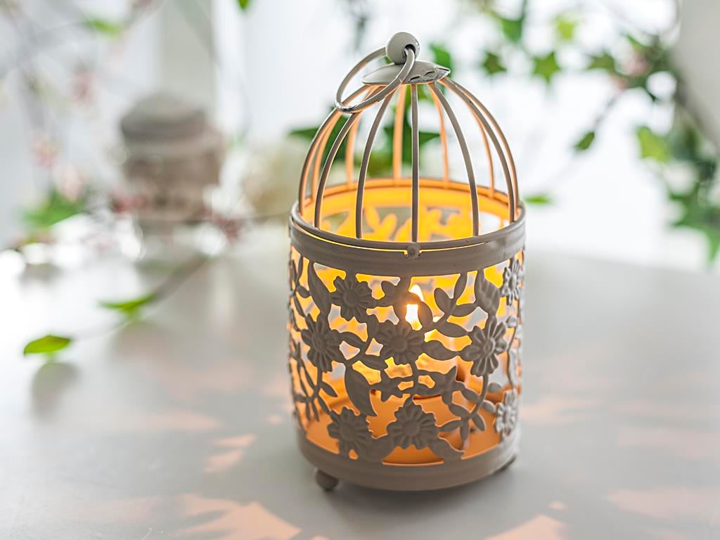 Mina СВЕЩНИК Ковано желязо . Beige