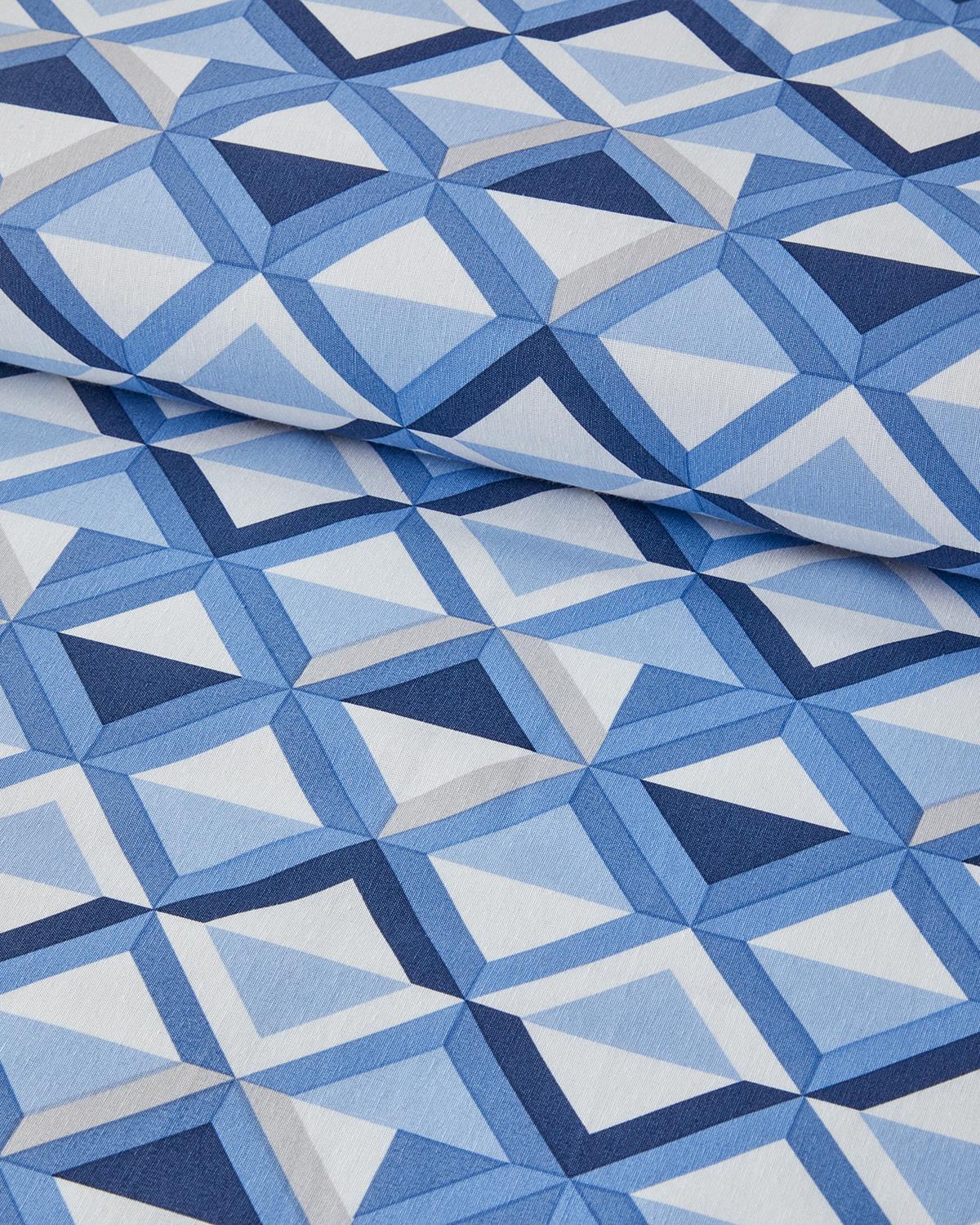 Mini Argyle Спален Комплект Двоен Лесно за гладене 200x220 см Син