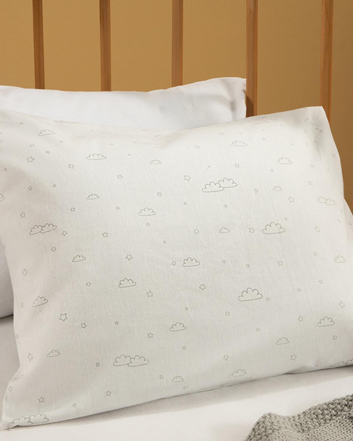 Mini Clouds Бебешка Калъфка За Възглавница Памучен 35x45 см Сив