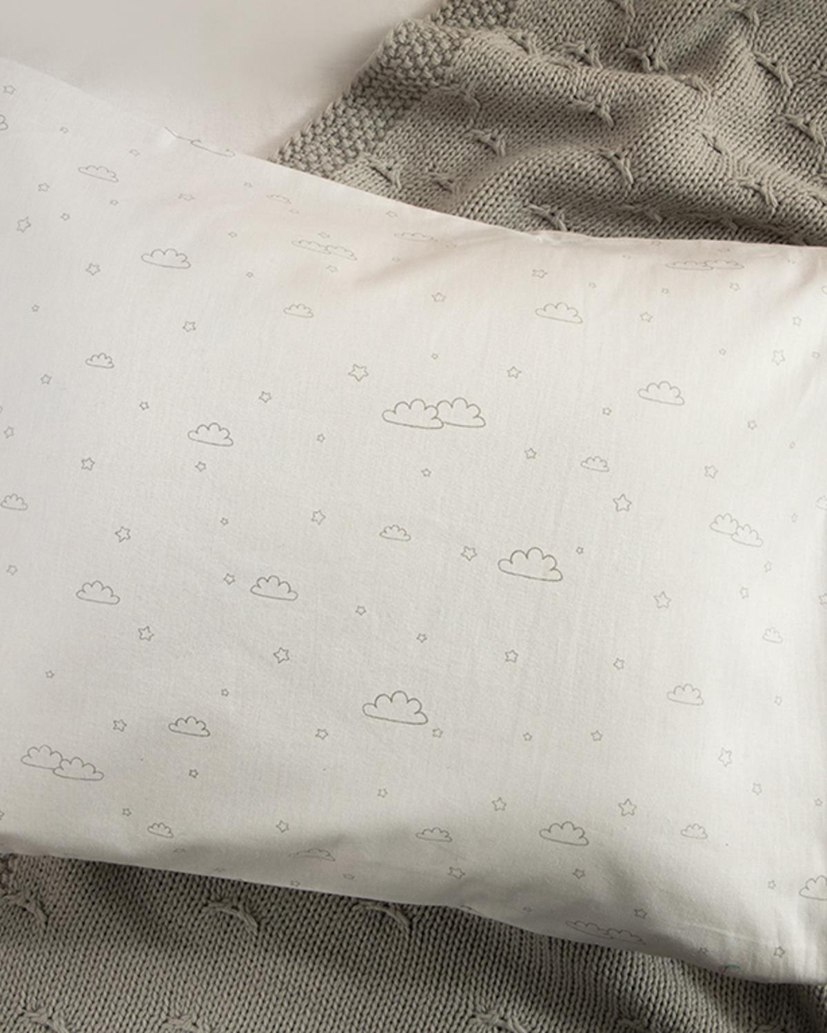 Mini Clouds Бебешка Калъфка За Възглавница Памучен 35x45 см Сив
