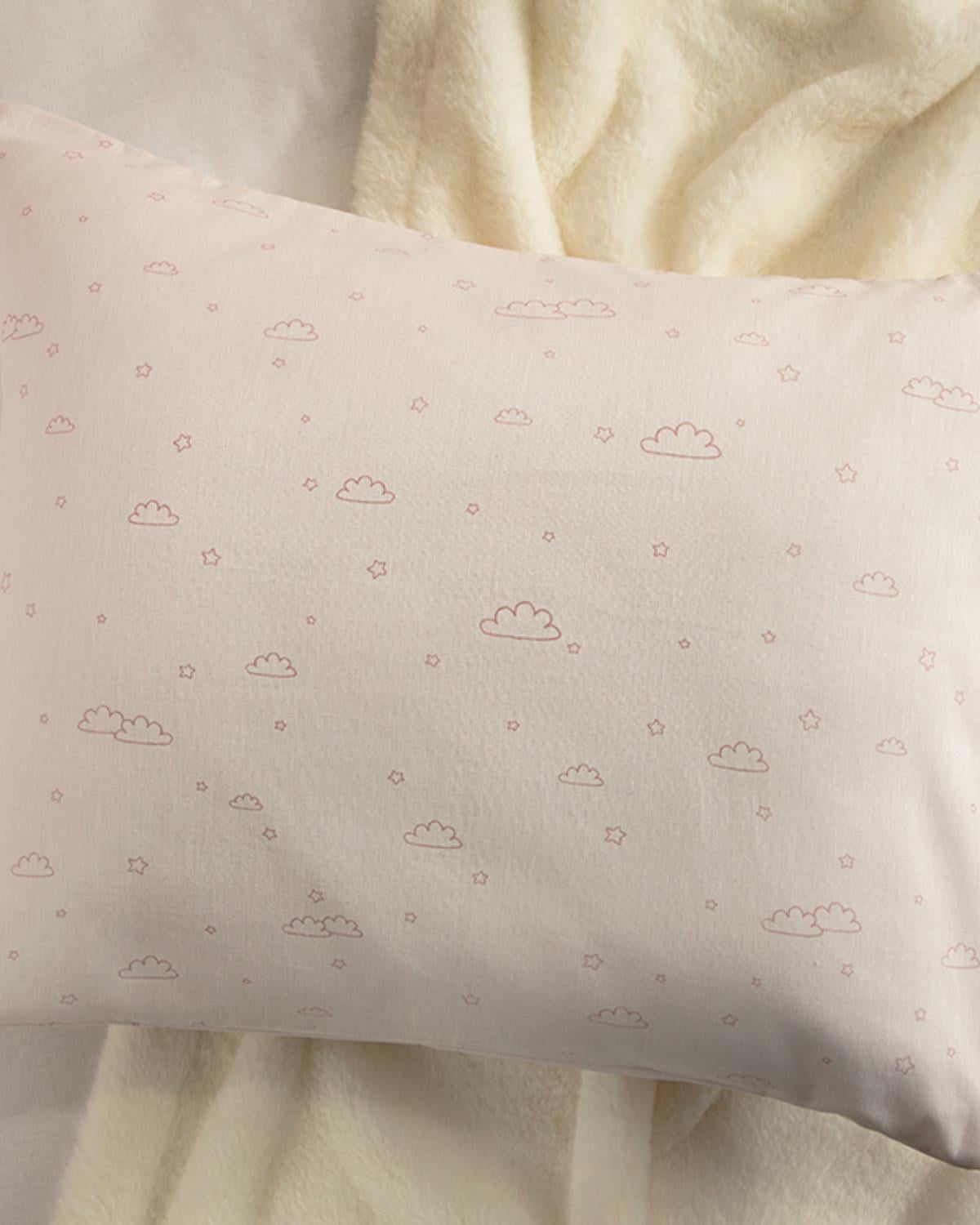 Mini Clouds Бебешка Калъфка За Възглавница Памучен 35x45 см Розов
