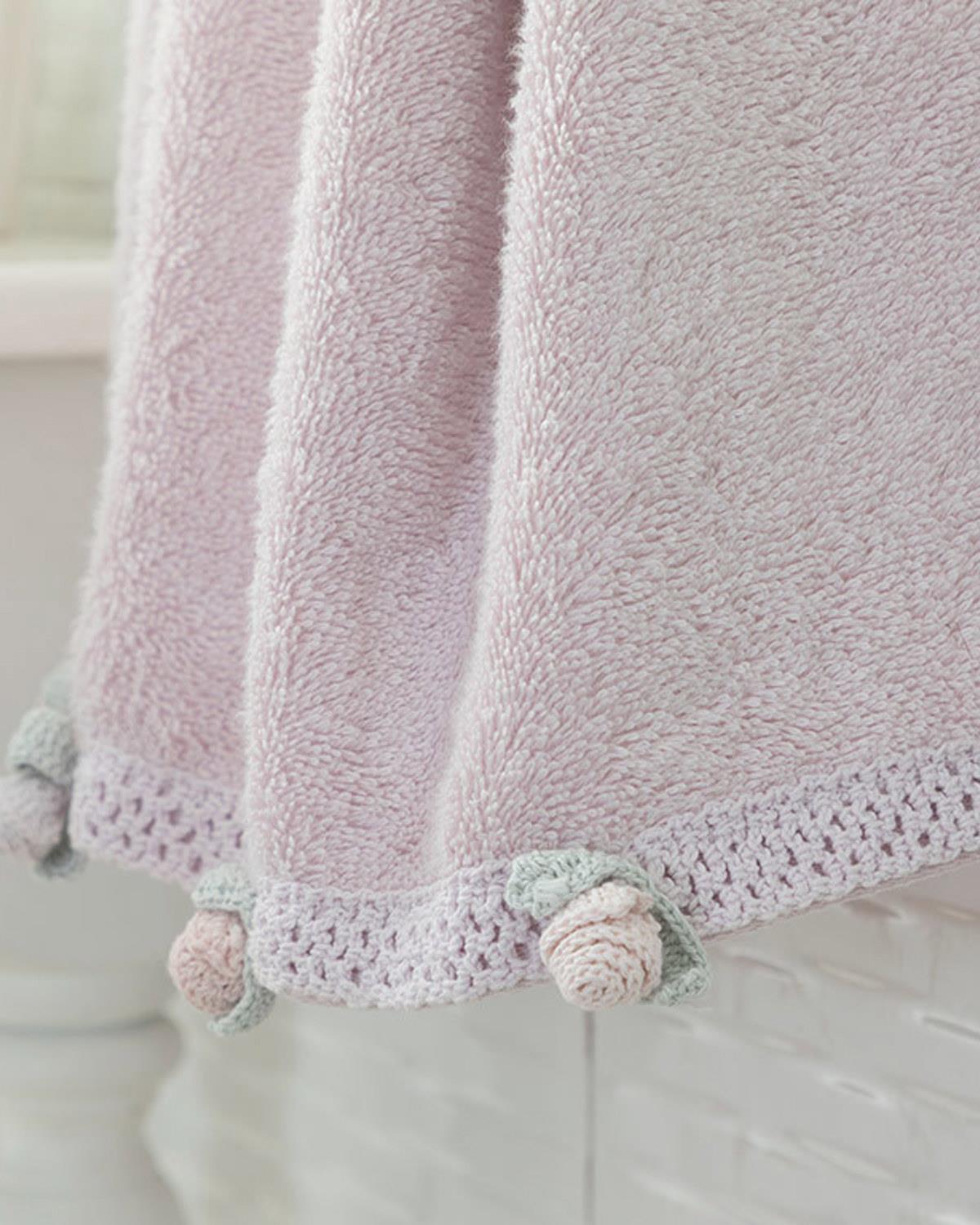 Mini Rose Кърпа За Лице С крошет 50x80 см Светлолилав