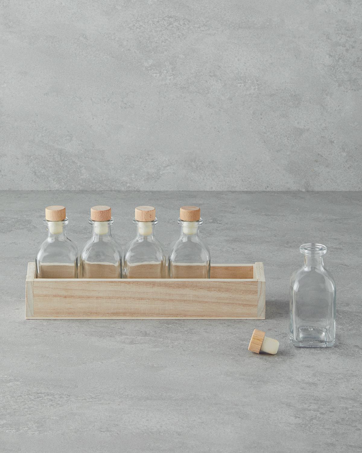 Mock Съд За Подправки 5 бр. Стъкло 100 мл Прозрачен