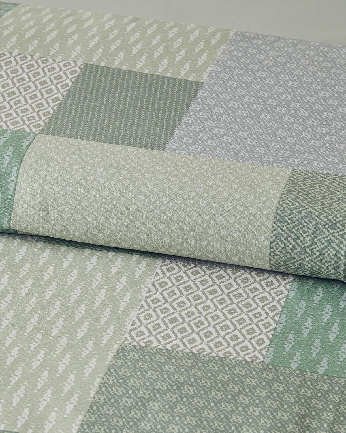 Modern Patch Спален Комплект Единичен Памук 160x220 см Зелен