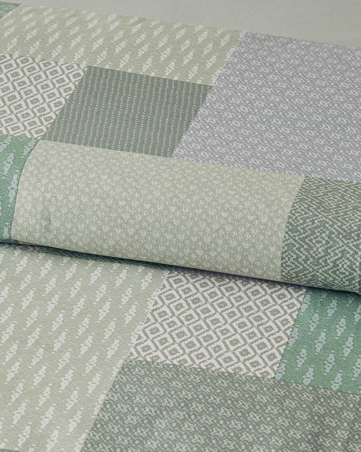 Modern Patch Спален Комплект Двоен Памук 200x220 см Зелен