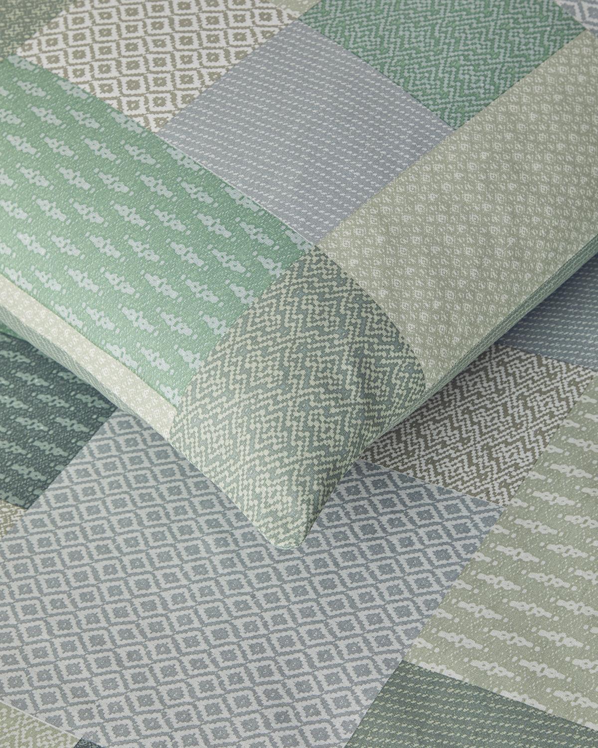 Modern Patch Спален Комплект Двоен Памук 200x220 см Зелен