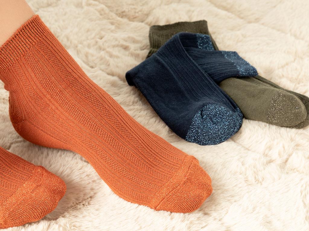 Modern Silver Дълги Чорапи Дамски 3 бр. Памук 36-40 Каки-Морскосин-Керемиден