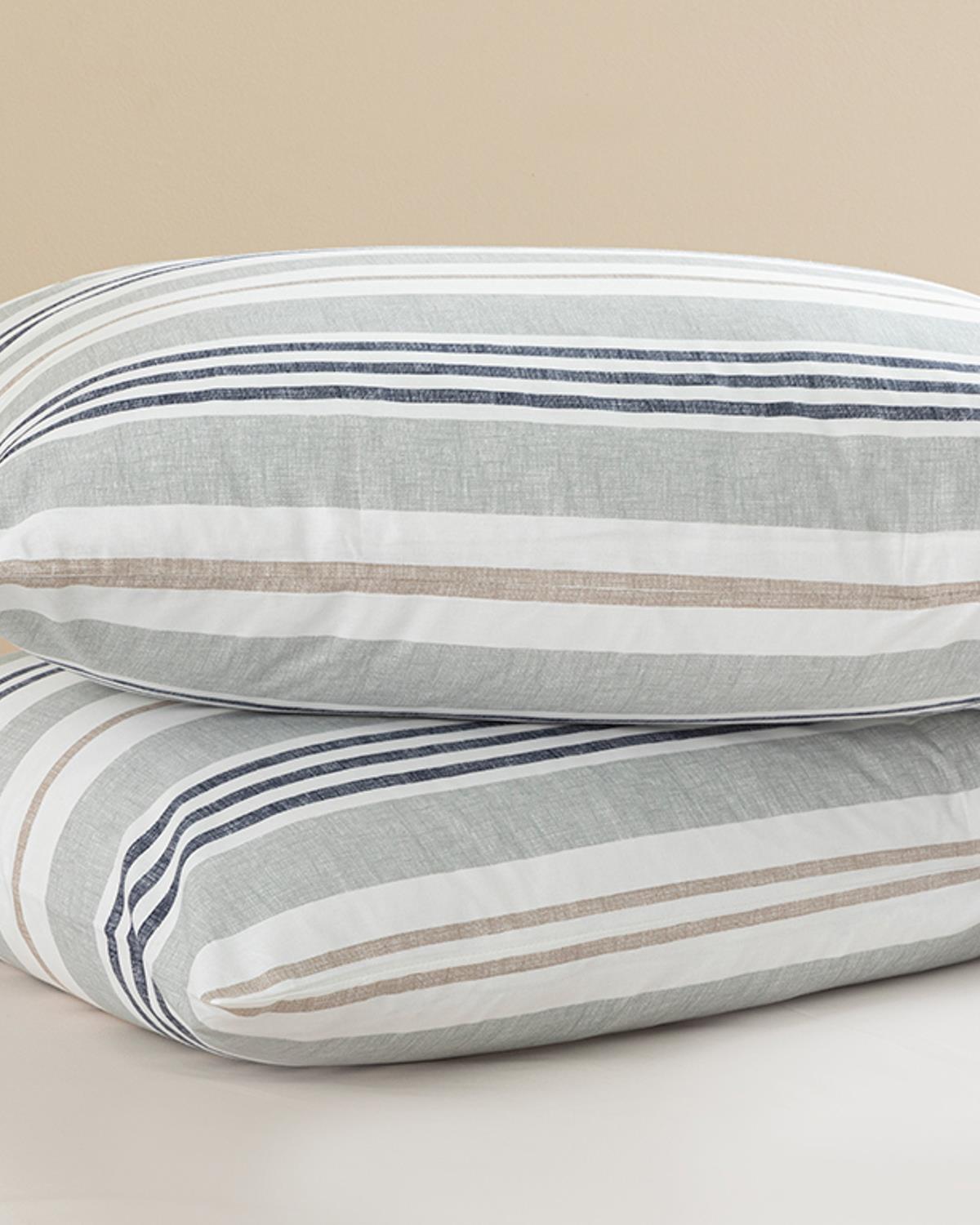 Modern Stripe Калъфка За Възглавница 2 бр. Памучен 50x70 см Сив