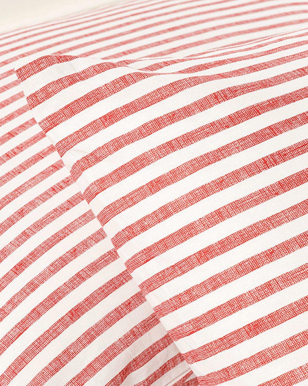 Modern Stripe Kombin Калъфка За Възглавница 2 бр. Памучен 50x70 см Червен