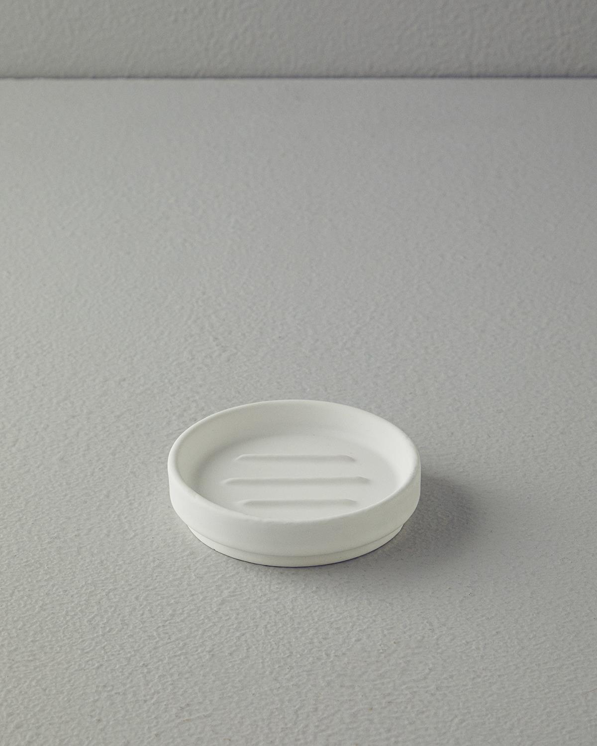 Moderna Комплект За Баня 3 бр. Каменна керамика 9x17,8+8,4x11,5+10,7x2,5 см Бял