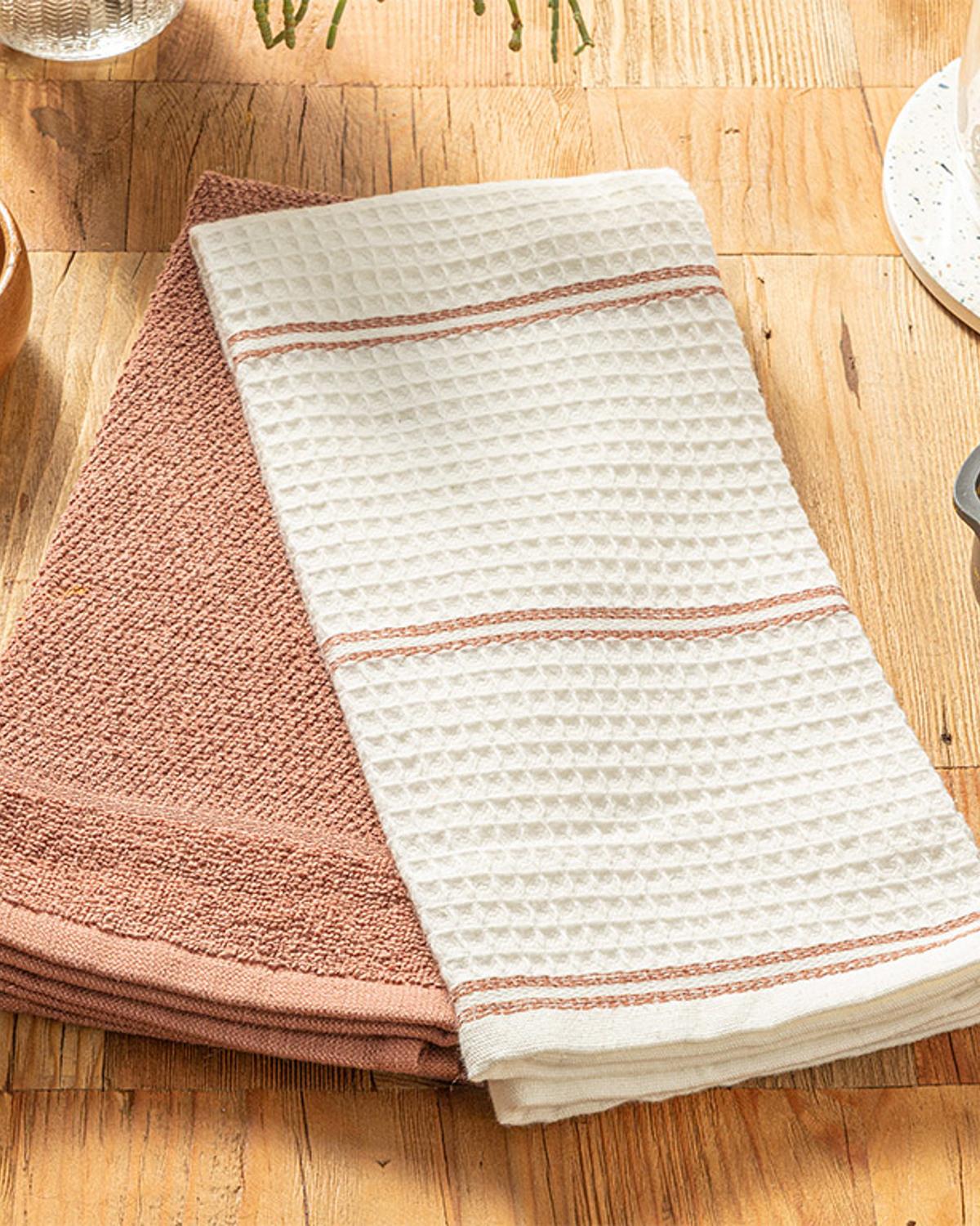 Moire Кърпа За Сушене 2 бр. Памук 40x60 см Теракота