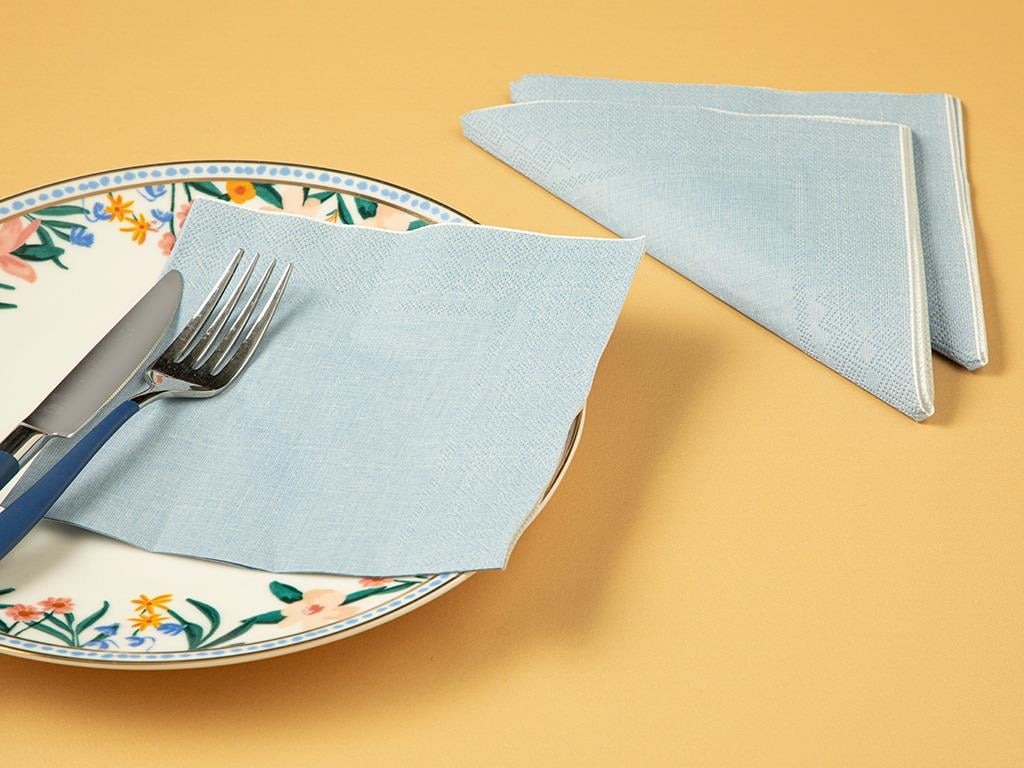 Moire Хартийни Салфетки 20 Бр., Хартия, Синьо, 33 X 33 Cm