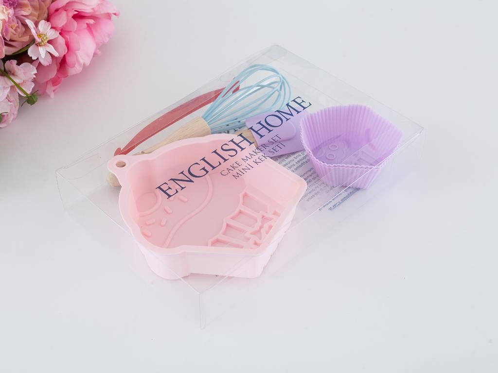 Molly КОМПЛЕКТ ЗА КЕКС Мини Силикон 25,0x17,0x4,2 cm Mint-Lilac-Pink