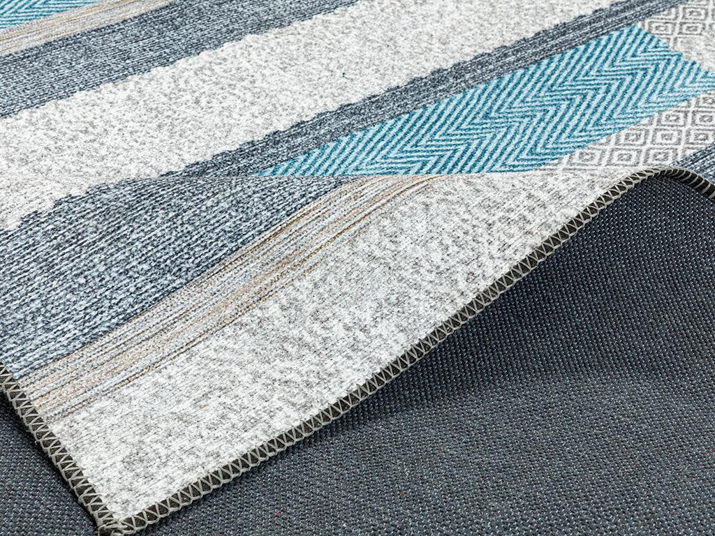 Mont Blanc Tile Декоративен Килим Жакардов 120x180 см Син - Бежов