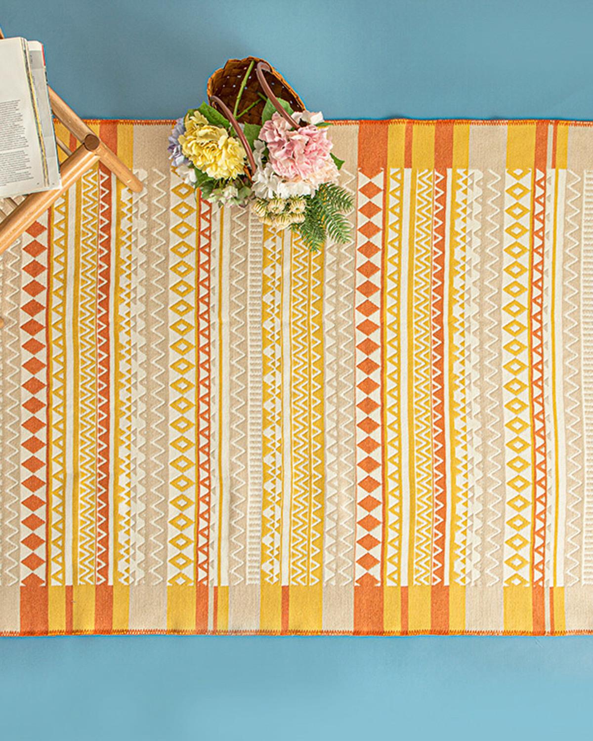 Multi Colors Килим Тъкан 120x180 см Оранжев