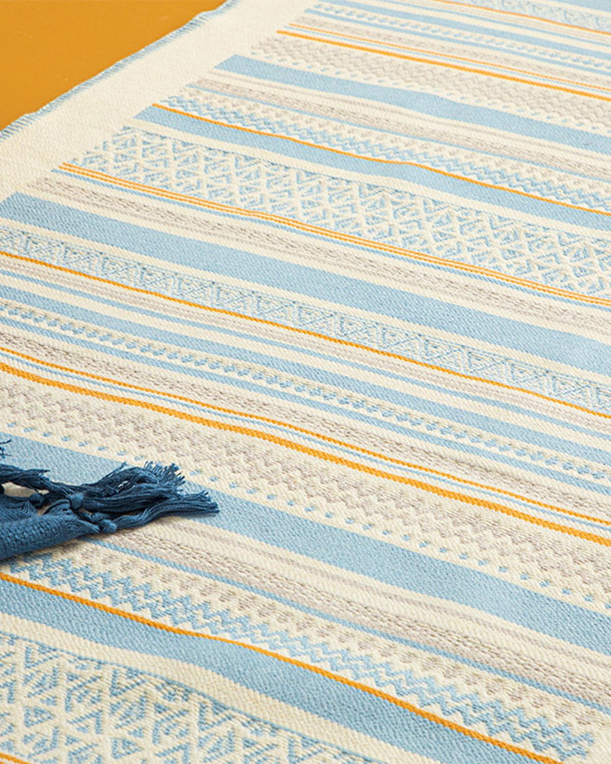 Multi Colors Килим Тъкан 60x100 см Син