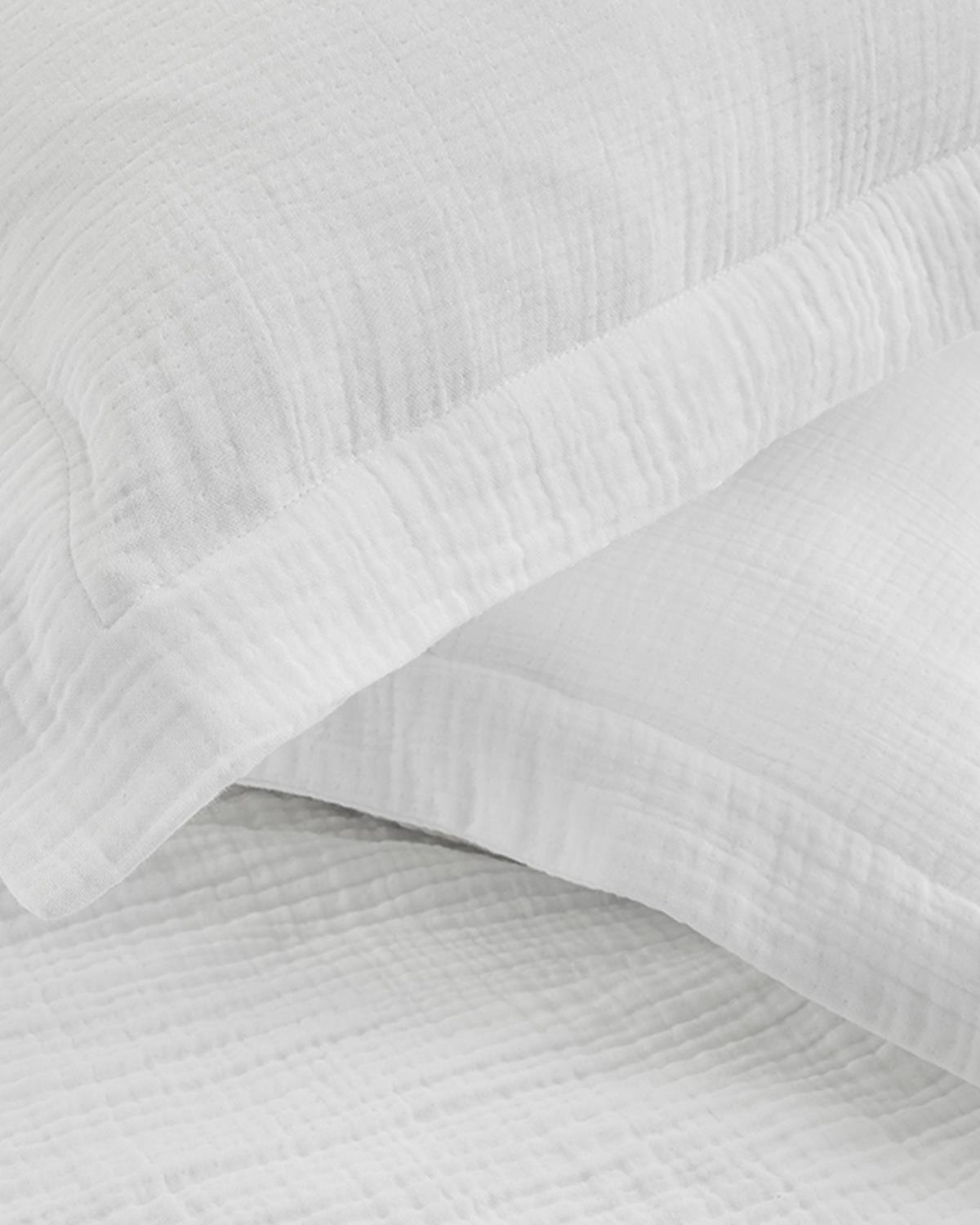 Muslin Комплект Кувертюра За Легло Двоен Със сатенен борд 240x260 см Бял