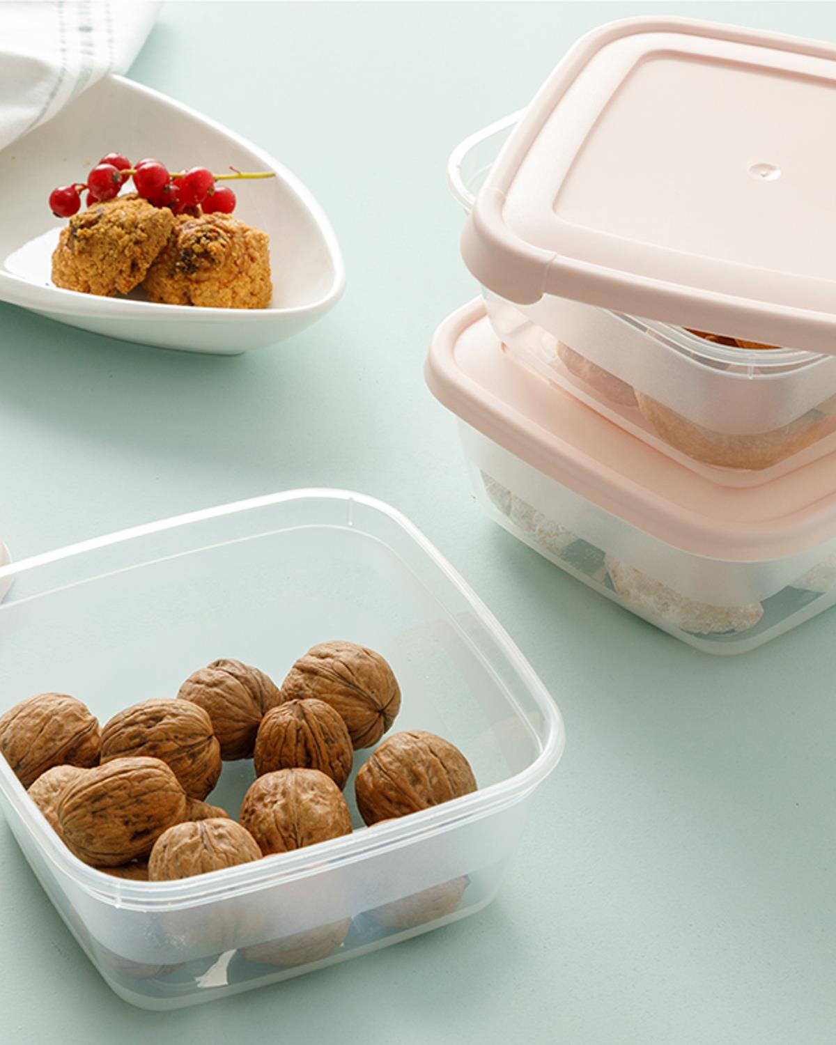 Navy Комплект Кутии За Съхранение 3 бр. Пластмаса 900 мл Пудра