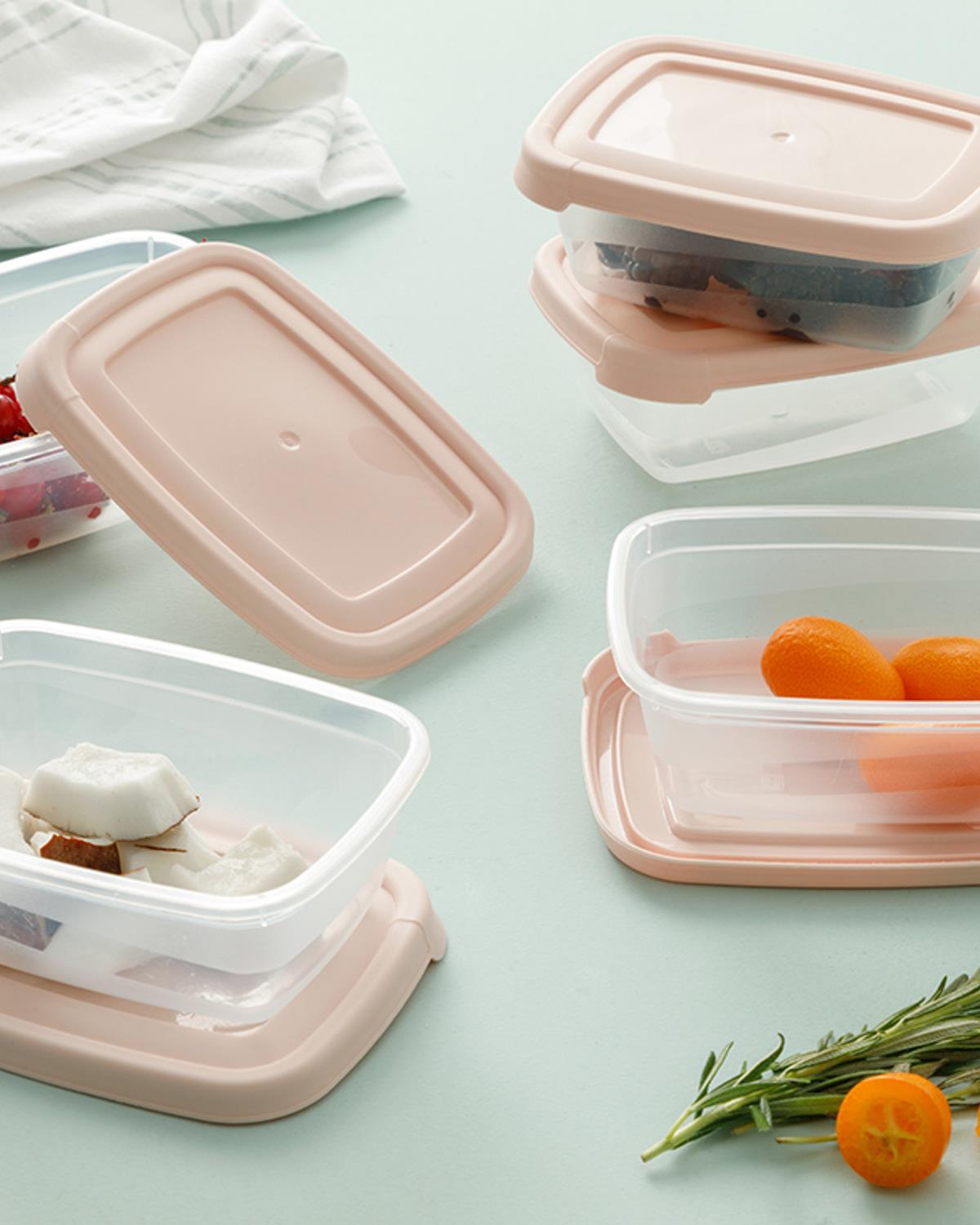 Navy Комплект Кутии За Съхранение 3 бр. Пластмаса 300 мл Пудра