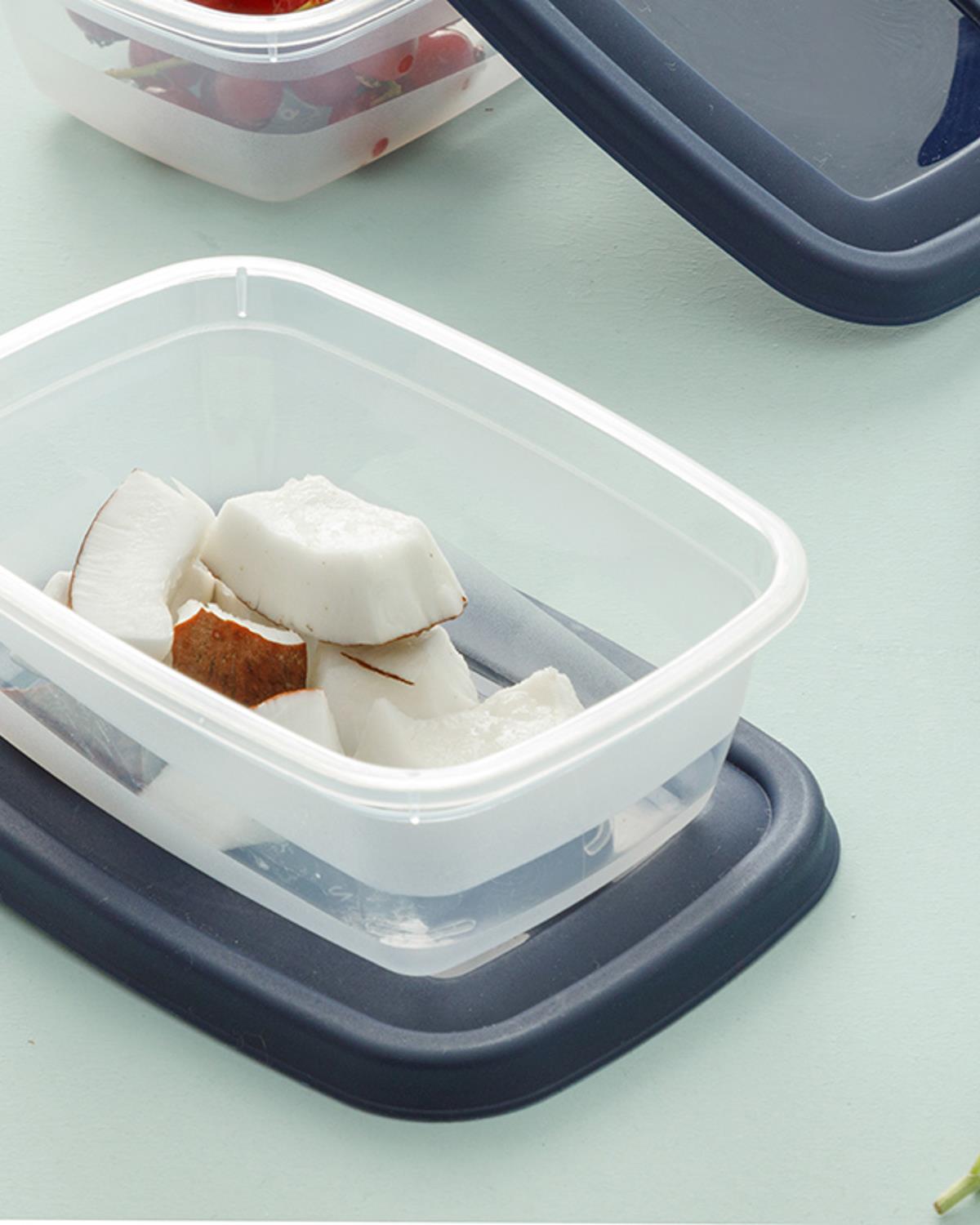 Navy Комплект Кутии За Съхранение 3 бр. Пластмаса 300 мл Морскосин