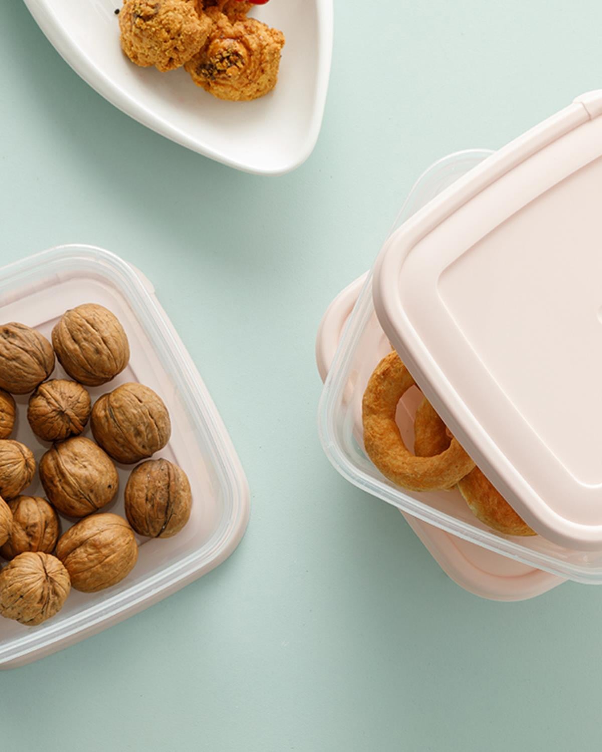 Navy Комплект Кутии За Съхранение 3 бр. Пластмаса 900 мл Пудра