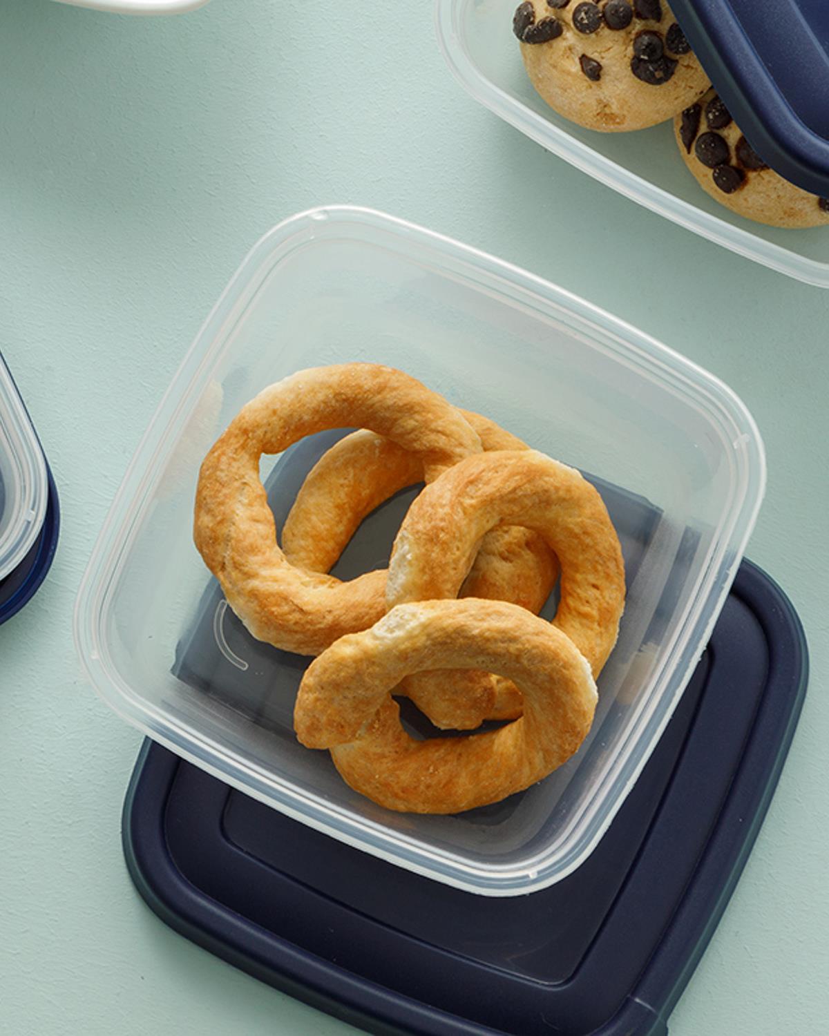 Navy Комплект Кутии За Съхранение 3 бр. Пластмаса 500 мл Морскосин