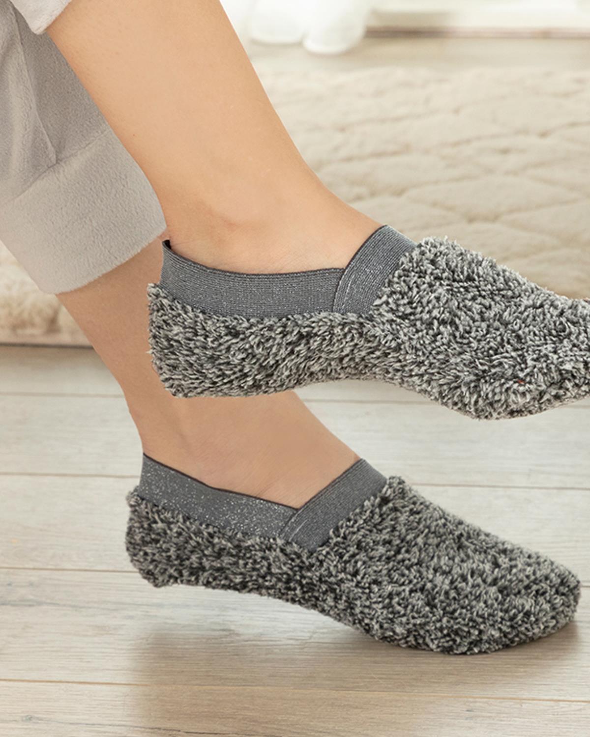 New Soft Silvery Плюшени Чорапи Жена Плюш 36-38 Антрацит меланж