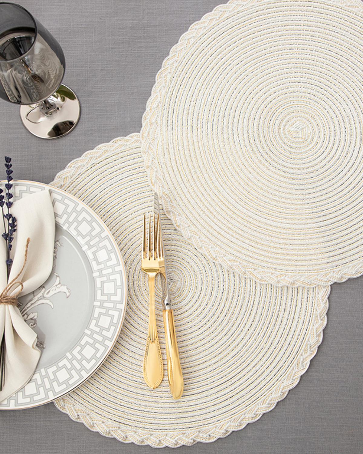 Nila Подложки За Хранене 2 бр. Полиестер 38 см Бежов