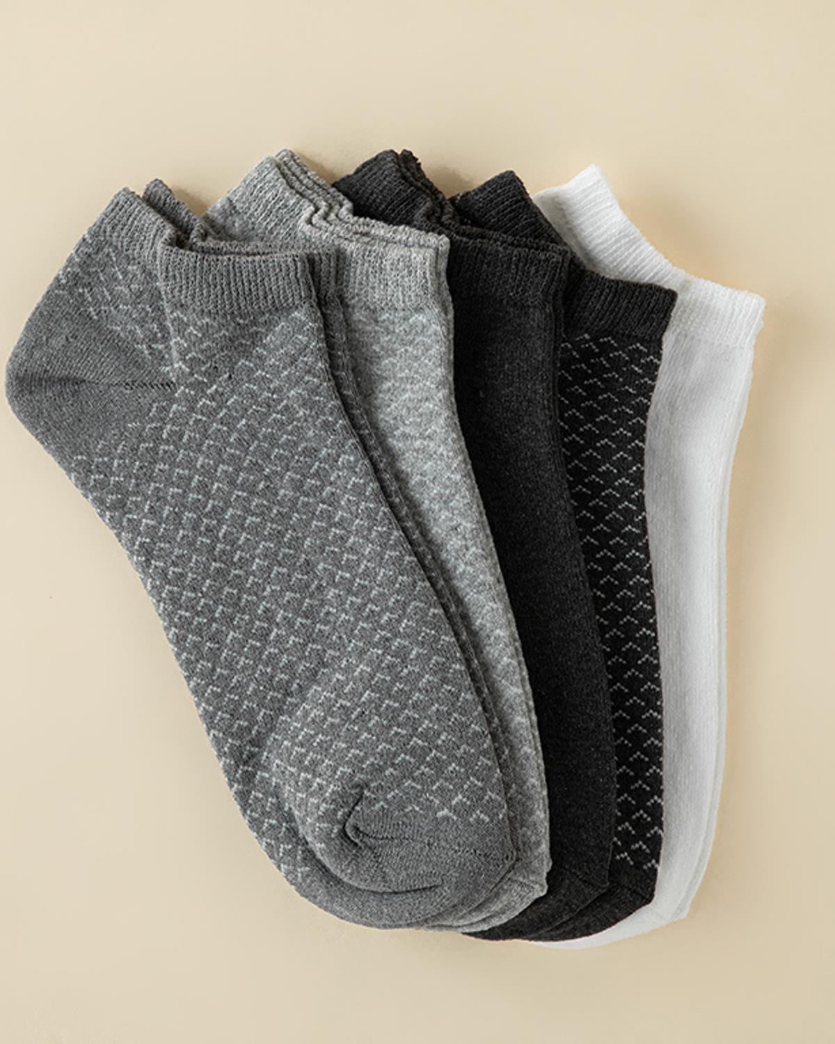 Nossa Чорапи Мъжки 5 Бр., Памучен, Сиво-Бяло, 40-44