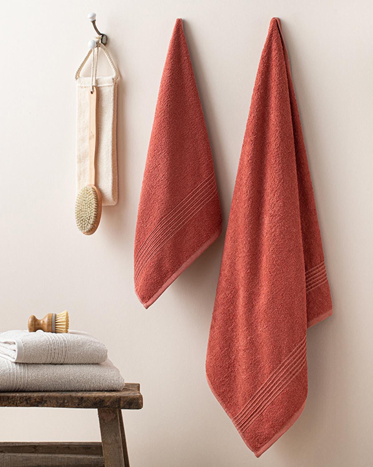 Nova Комплект Кърпи За Баня Памучен 50x85+70x140 см Светлобежов - Пепел от рози.