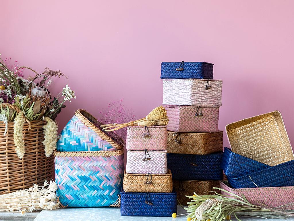 Ocean Blue Basket 28X22X20 cm Blue