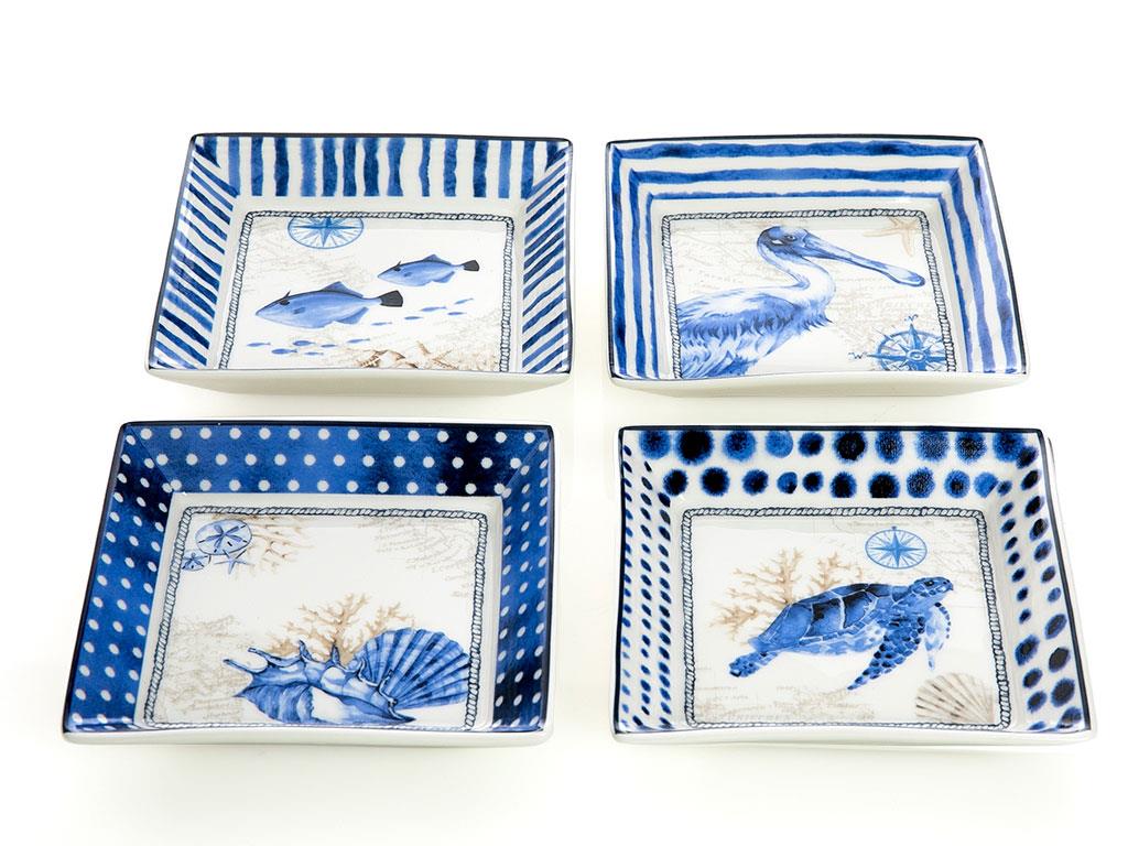 Ocean Blue 4 Set Bone China 12 cm BLUE..