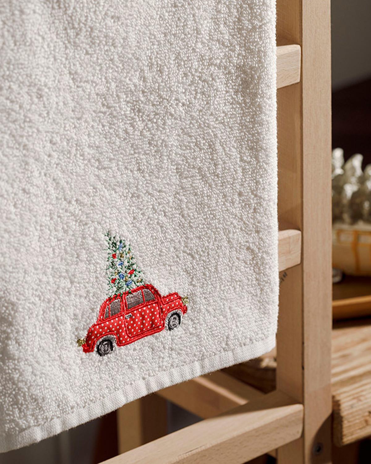 Old Car Кърпа За Подарък Пакетирани С бродерия 40x60 см Екрю