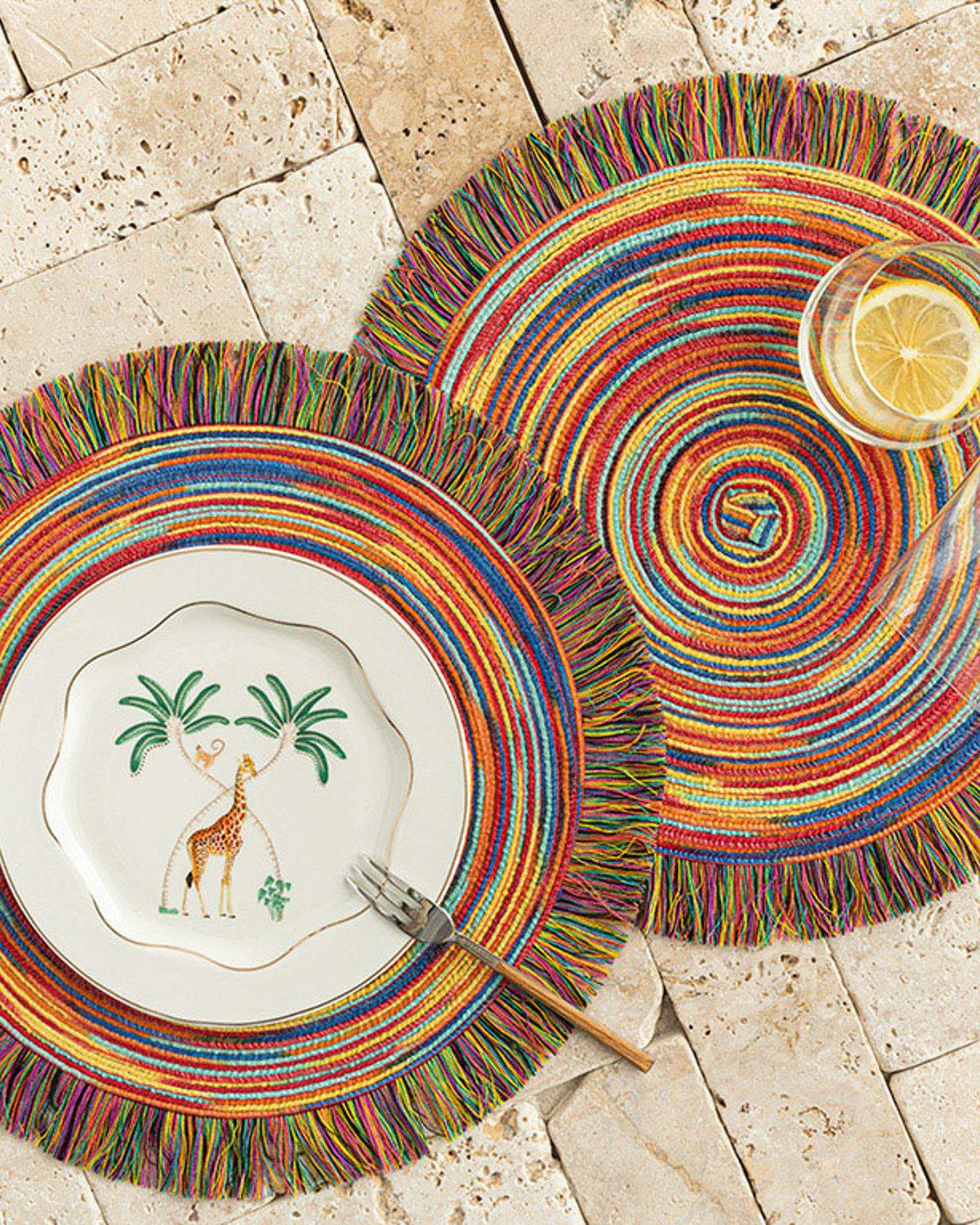 Ombala Подложки За Хранене 2 бр. Полиестер 38 см Шарен