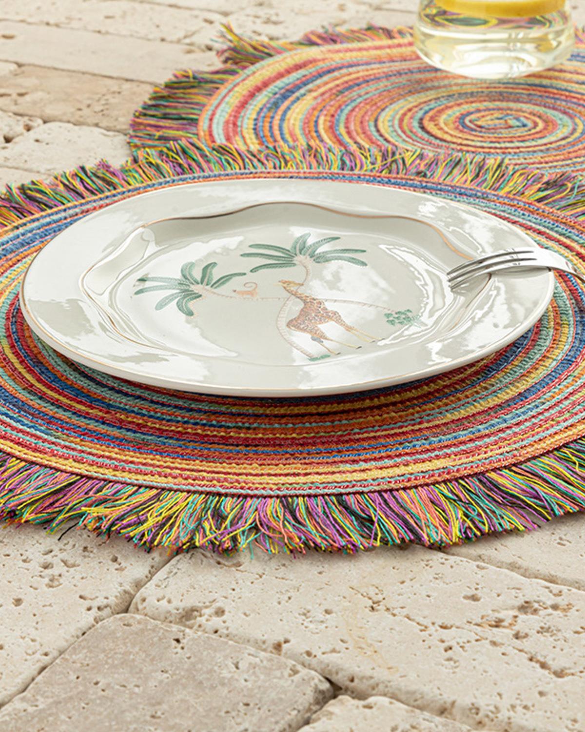 Ombala Подложки За Хранене 2 бр. Полиестер 38 см Шарен