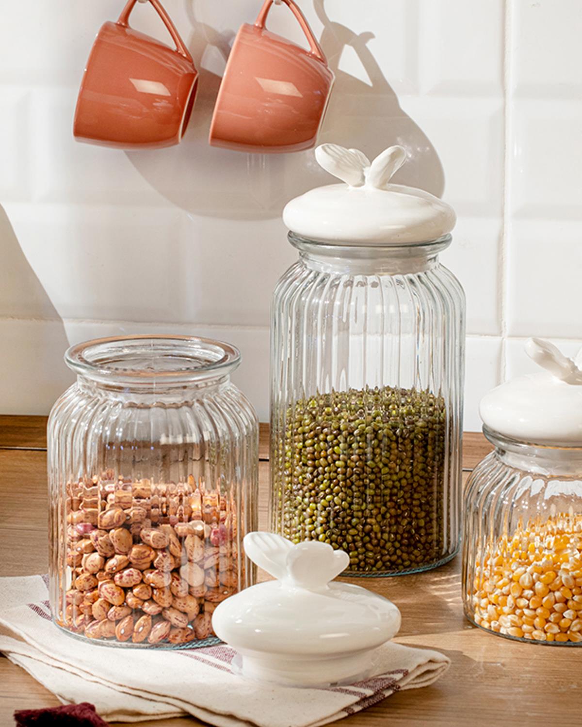 Orient Буркан Съхранение Стъкло 600 мл Бял